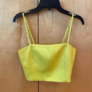 Yellow Zara Cropped Tank Top